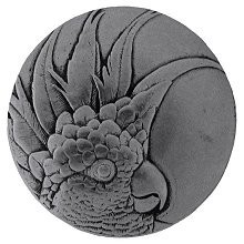 Notting Hill NHK-327-BP-L, Cockatoo Knob in Brilliant Pewter (Large - Left Side), Tropical