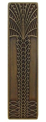 Notting Hill NHP-322-AB, Royal Palm Pull in Antique Brass (Vertical), Tropical