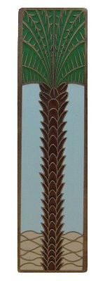Notting Hill NHP-322-AB-B, Royal Palm Pull in Antique Brass/Pale Blue (Vertical), Tropical