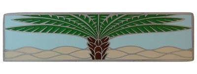 Notting Hill NHP-323-AP-B, Royal Palm Pull in Antique Pewter/Pale Blue (Horizontal), Tropical