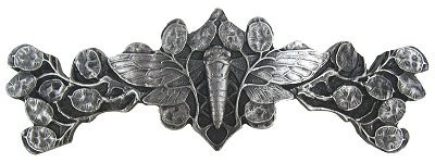 Notting Hill NHP-620-AP, Cicada On Leaves Pull in Antique Pewter, All Creatures