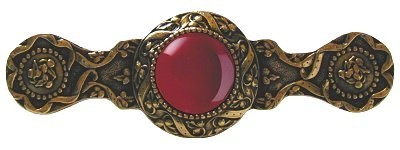 Notting Hill NHP-624-G-RC, Victorian Jewel Pull in 24K Gold/Red Carnelian, Jewel