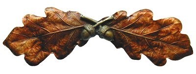 Notting Hill NHP-644-BHT, Oak Leaf Pull in Hand-Tinted Brass, Leaves