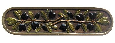 Notting Hill NHP-669-BHT, Olive Branch Pull in Hand-Tinted Antique Brass, Tuscan