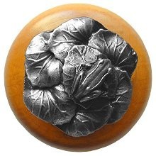 Notting Hill NHW-709M-AP, Leap Frog Wood Knob in Antique Pewter/Maple Wood, All Creatures
