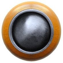 Notting Hill NHW-761M-AP, Plain Dome Wood Knob in Antique Pewter/Maple Wood, Classic