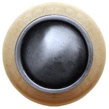 Notting Hill NHW-761N-AP, Plain Dome Wood Knob in Antique Pewter/Natural Wood, Classic