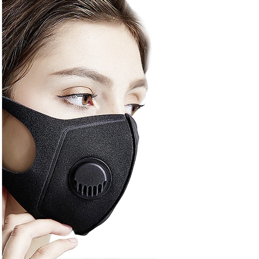 Reusable Neoprene Face Mask with Vent Black WE Preferred 0899121141961 1