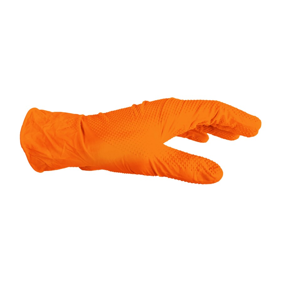 Industrial Grade Nitrile Gloves 8 Mil Orange Size Medium 100/Box WE Preferred