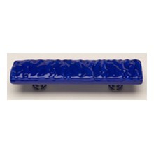 Sietto P-221-PC, Glacier Deep Cobalt Blue Glass Pull, Centers 3in, Polished Chrome