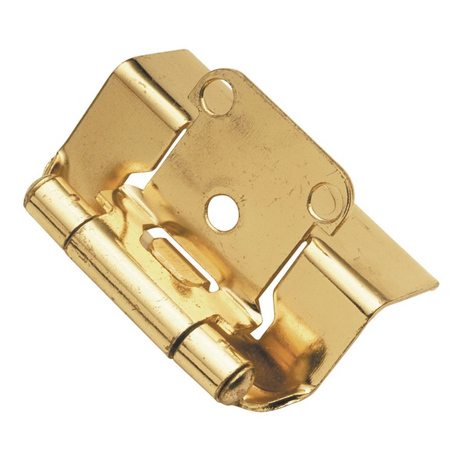 1/2" Overlay Full Wrap Self-Closing Hinge Polished Brass Hickory Hardware P5710F-3