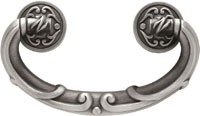 French Romantics II Bail Pull 64mm Center to Center Brushed Satin Pewter Liberty Hardware PN1511-BSP-C