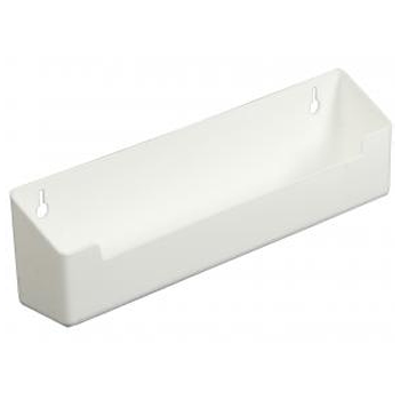 KV PSF14-PF-W, 14in Polymer Sink Tip-Out Tray, KV Slim Series, White, No Tab Stops, 14 L x 1-5/8 D x 3 H, Knape and Vogt