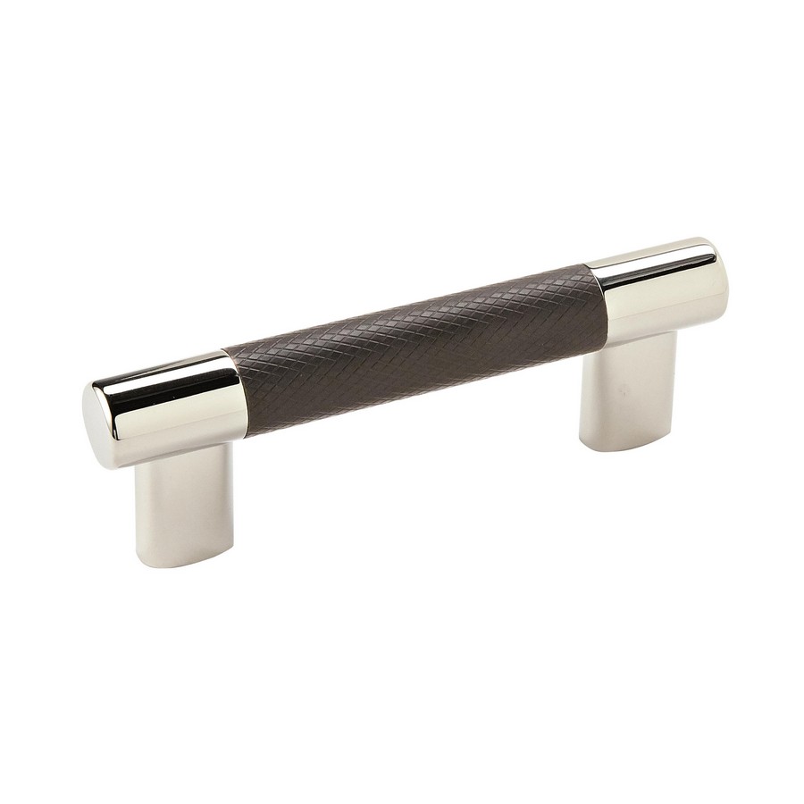 Esquire Pull 3" and 96mm Center to Center Polished Nickel/Black Bronze Amerock BP36557PNBBR