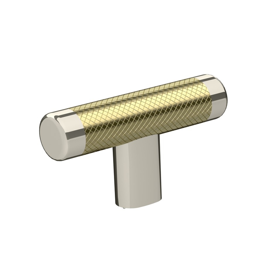 Esquire Knob 2-5/8" Long Polished Nickel/Golden Champagne Amerock BP36556PNBBZ
