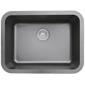 24" Seamless Undermount Single Bowl Quartz Kitchen Sink Grey Karran Q-320-GR