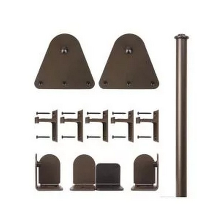 72" Triangle Complete Rolling Door Hardware Kit with Short Brackets Oil Rubbed Bronze CSH QG.1310.T.07