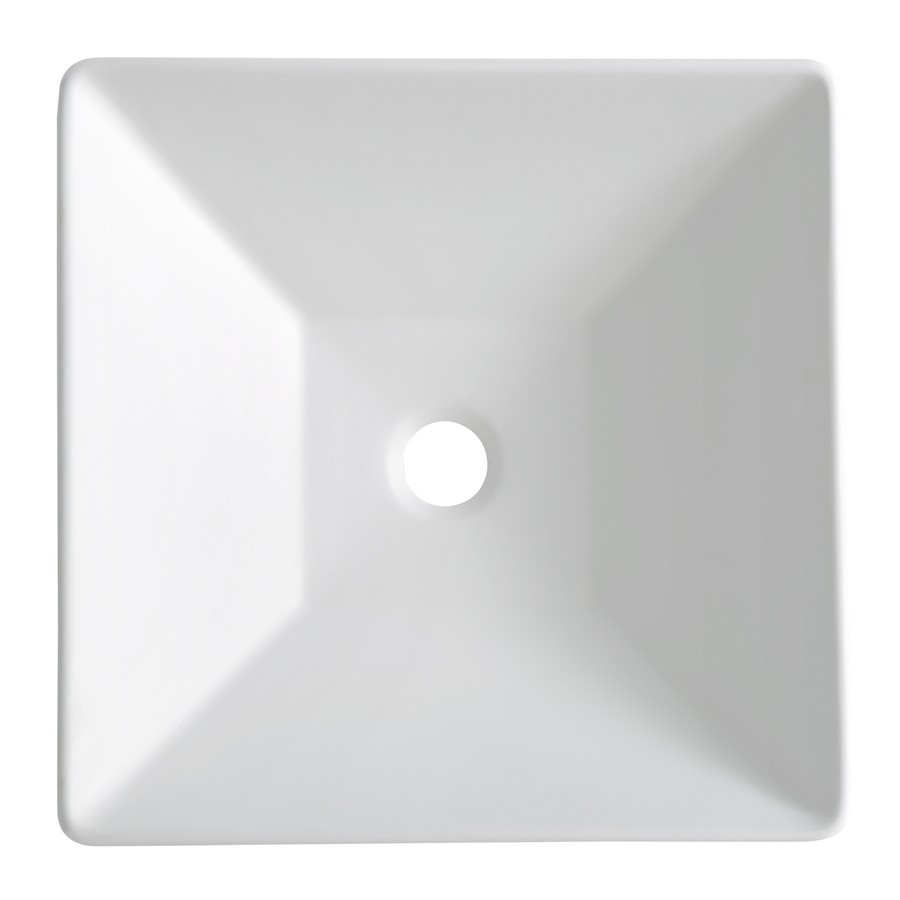 16" Quattro Square Acrylic Vessel Bathroom Sink Matte White Karran QM178WH