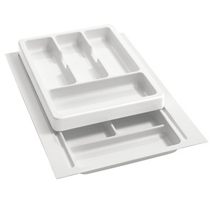 Plastic Cutlery Drawer Insert 11-3/4" to 14-1/2" W Glossy White  Rev-A-Shelf RT 12-3F
