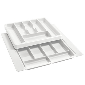 Plastic Cutlery Drawer Insert 21-3/4" W Glossy White  Rev-A-Shelf RT 18-3F