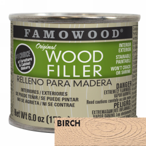 FamoWood 36141106 Wood Filler, Solvent Based, Birch, 6 oz (1/4 Pint)