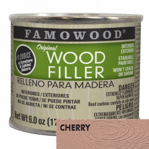 FamoWood 36141110 Wood Filler, Solvent Based, Cherry, 6 oz (1/4 Pint)