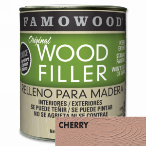 FamoWood 36011110 Wood Filler, Solvent Based, Cherry, 1 Quart