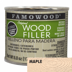 FamoWood 36141124 Wood Filler, Solvent Based, Maple, 6 oz (1/4 Pint)