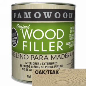 FamoWood 36021128 Wood Filler, Solvent Based, Oak / Teak, 23 oz