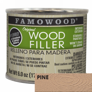 FamoWood 36141130 Wood Filler, Solvent Based, Pine, 6 oz. (1/4 Pint)