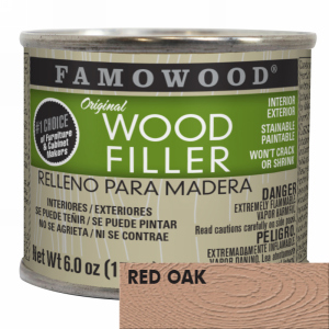 FamoWood 36141134 Wood Filler, Solvent Based, Red Oak, 6 oz (1/4 Pint)