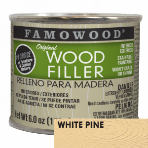 FamoWood 36141148 Wood Filler, Solvent Based, White Pine, 6 oz (1/4 Pint)