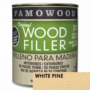 FamoWood 36011148 Wood Filler, Solvent Based, White Pine, 1 Quart