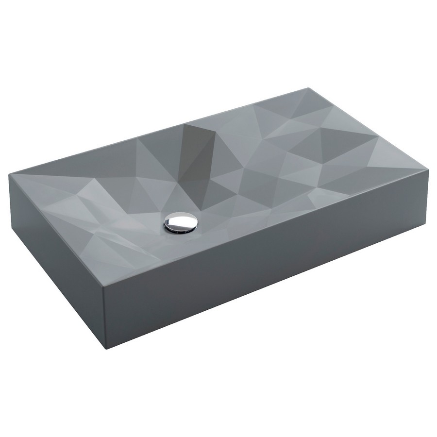 28-1/8" Diamond Quartz Composite Vessel Vanity Sink Grey Karran SQS-400-GR