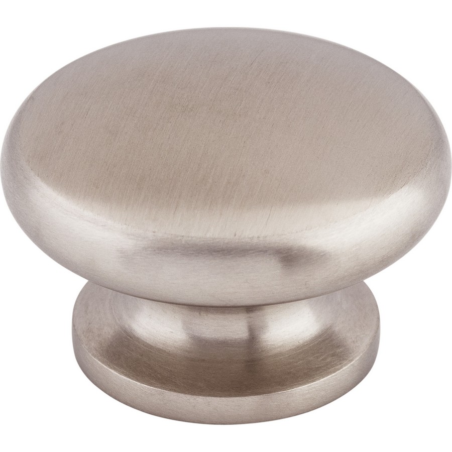 Stainless Steel Flat Round Knob 1-1/2" Dia Brushed Stainless Steel Top Knobs SS19
