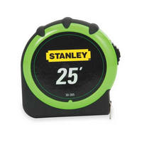 Stanley 30-305, Tape Measure, 25ft, Standard Read, 1 Wide Blade, Hi Visibility, 4ft Standout