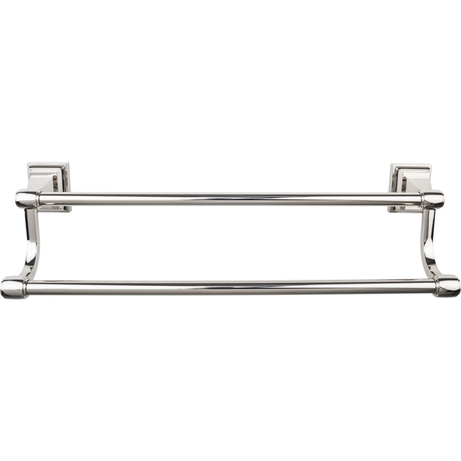 Stratton Bath Double Towel Bar 30" Center to Center Polished Nickel Top Knobs STK11PN
