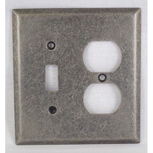 WE Preferred SZBH17-WN, Combo Switch/Outlet Plate, Weathered Nickel, Builders Hardware Collection