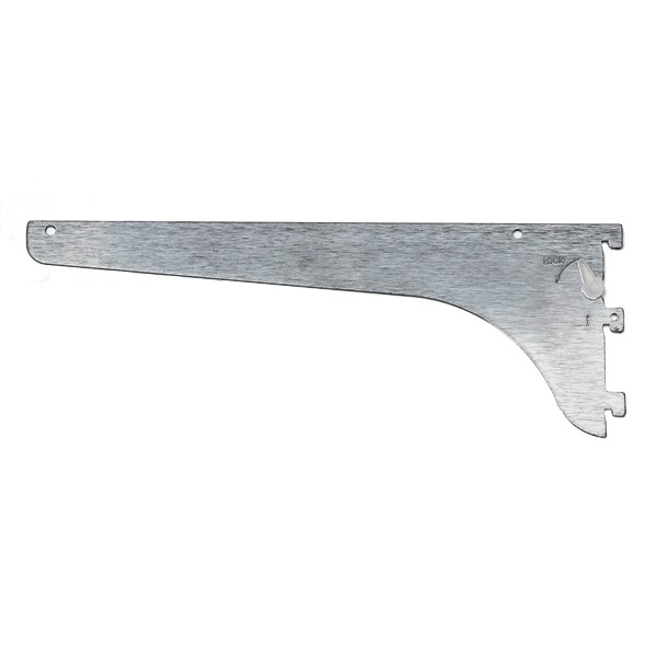 14" Heavy Duty Single Slotted Shelf Bracket with Lock Lever Brushed Zinc WE Preferred B01-53141-224