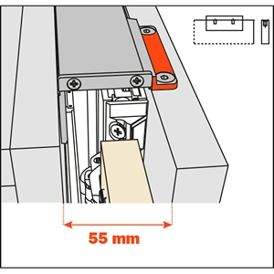 Salice Pocket Door Lateral Kit 55mm for Cabinet Depth 650-900mm, YE55KIT0002