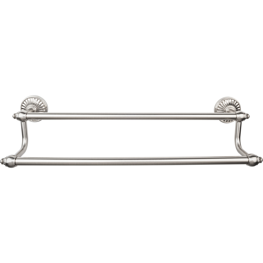 Tuscany Bath Double Towel Bar 24" Center to Center Brushed Satin Nickel Top Knobs TUSC9BSN