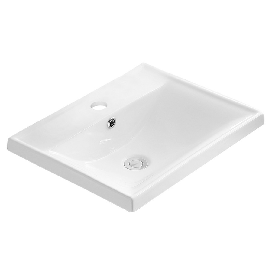 21" Valera Top Mount Vitreous China Bathroom Sink with Overflow Drain White Karran VC-201-WH