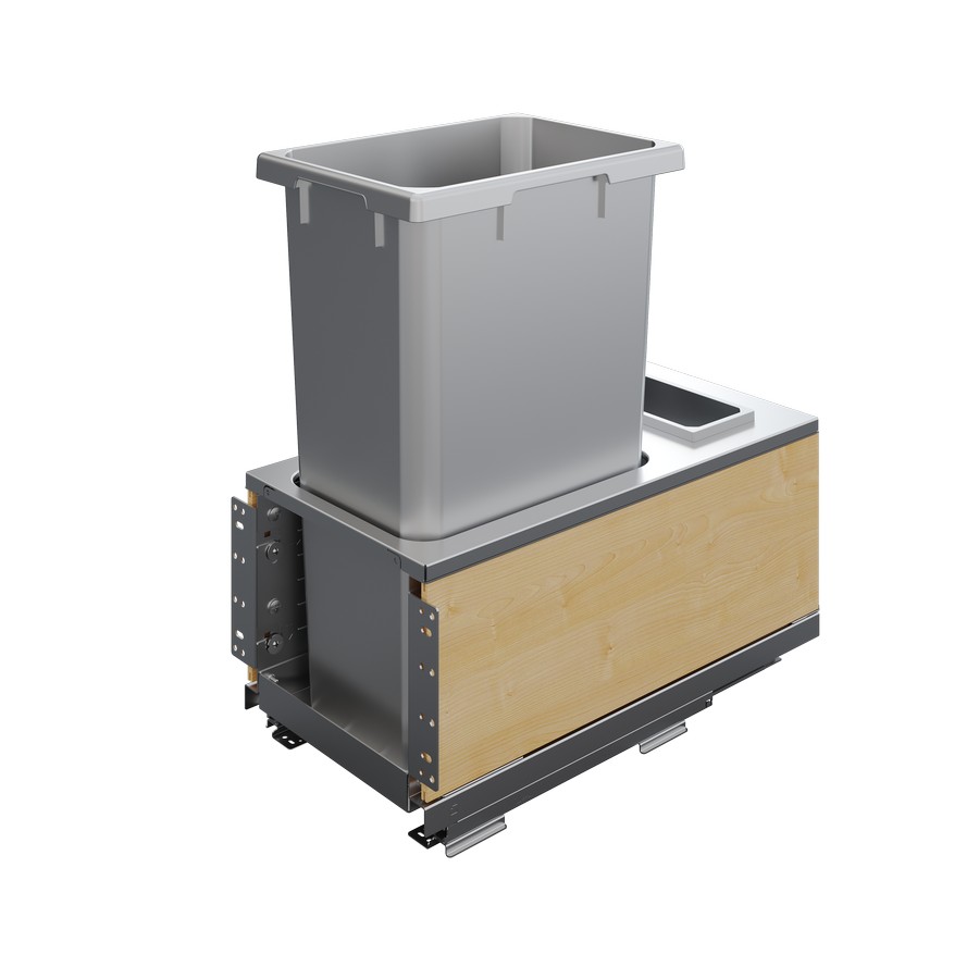 ENVI BMT Planero 15" Single 50 Quart Bottom Mount Waste Container Platinum with Maple Side Panels Vauth-Sagel
