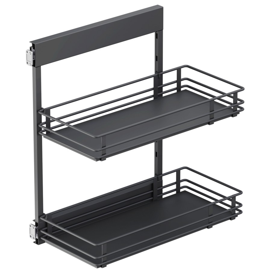SUB Side Scalea 6" 2 Basket Base Cabinet Organizer Carbon Steel Gray Vauth-Sagel