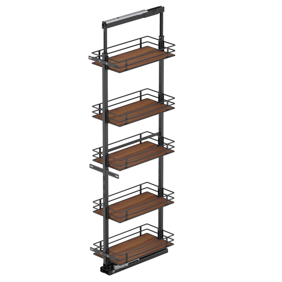 TAL Pantry Scalea 21" 3 Basket Pull-Out 37-1/2" - 47-1/4" Carbon Steel Gray/Walnut Vauth-Sagel