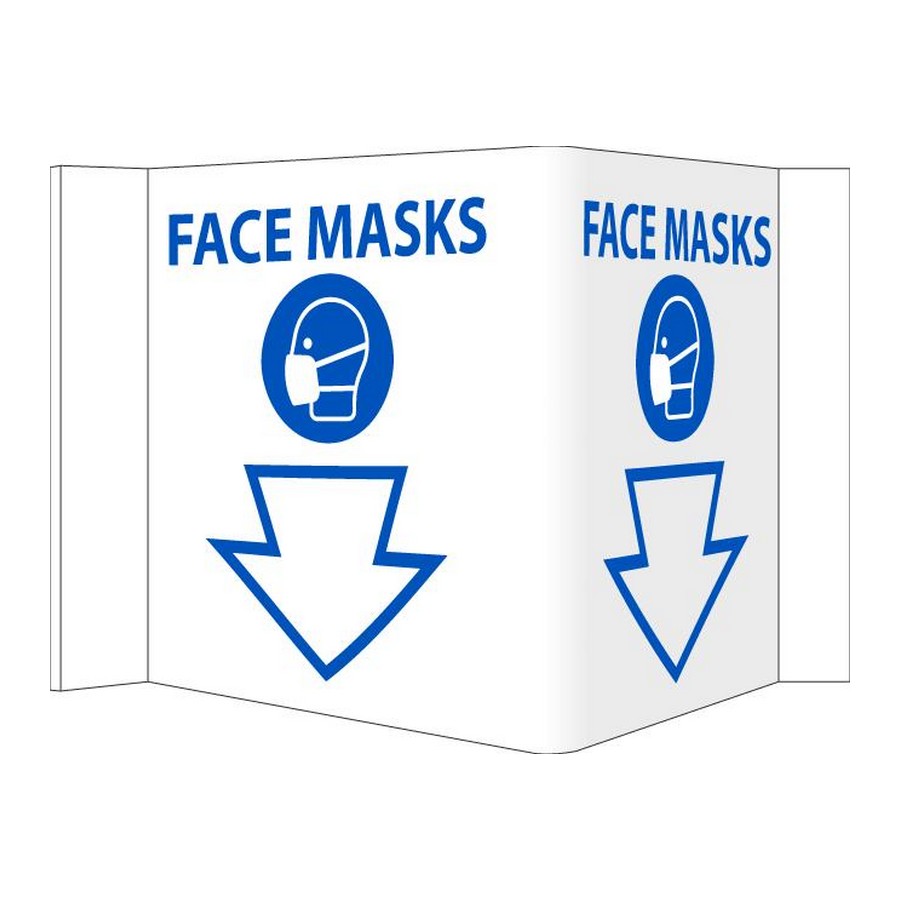 Face Masks Visi Sign Rigid Vinyl 6" X 9" National Marker VS55