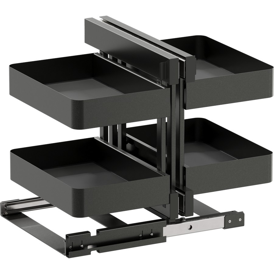 COR Flex Planero Full Access Blind Corner Pull-Out 4 Basket for 17-1/2" Opening Carbon Steel Gray Vauth-Sagel