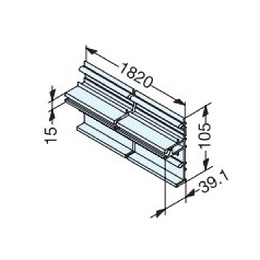 Slotted Panel Bracket for Level Adjustable Shelving System Anodized Aluminum Sugatsune VT-DF-A1820