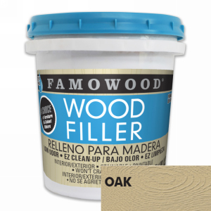FamoWood 40022128 Wood Filler, Water Based, Oak, 24 oz (1 Pint)