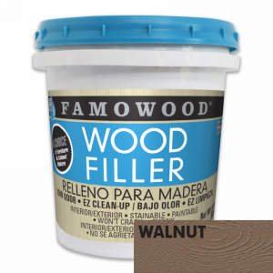FamoWood 40022142 Wood Filler, Water Based, Walnut, 24 oz (1 Pint)